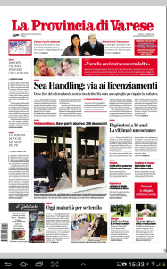 La Provincia di Varese - 22 giugno 2014 prima pagina